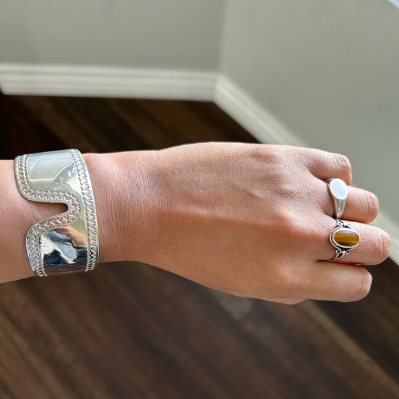 Jewelry - Vintage natural tiger’s eye sterling silver ring size 8